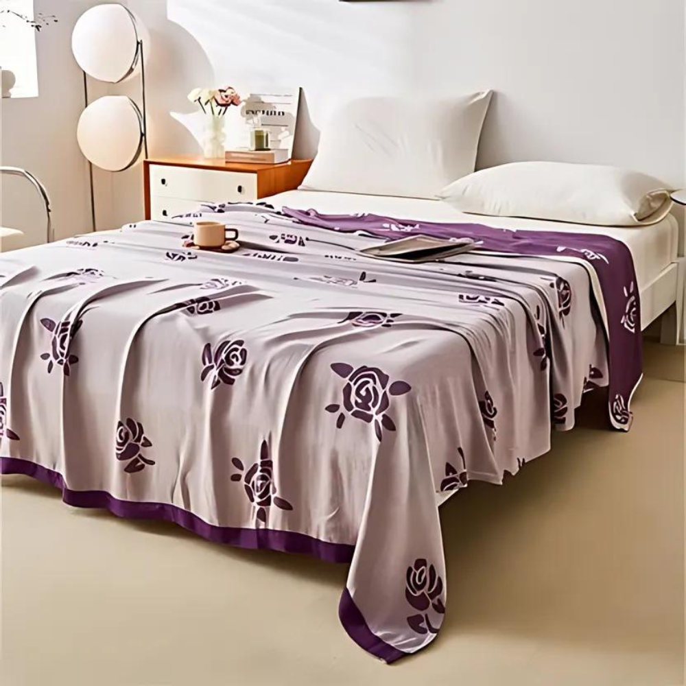 Breathable Floral Chill Throw Blanket