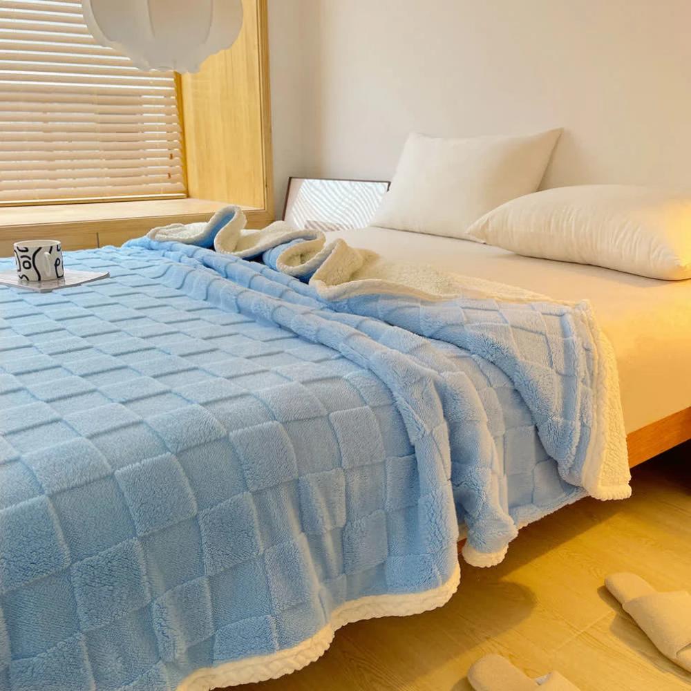 Soft Checkerboard Throw Blanket