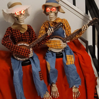 Fun Musical Skeleton Decor Statue