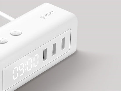 Compact 3-in-1 USB Charging Station with Clock