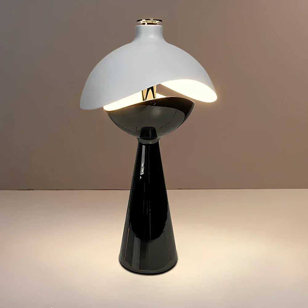 Elegant Circular Glass Desk Lamp