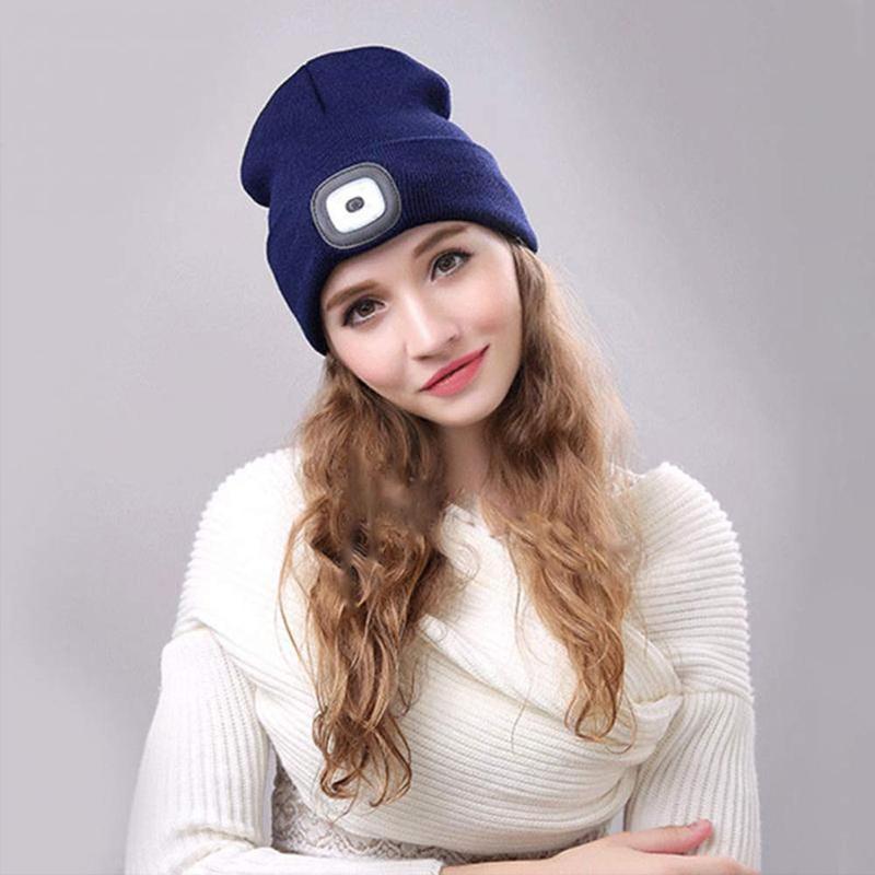 Warm Beanie with Built-in LED Light