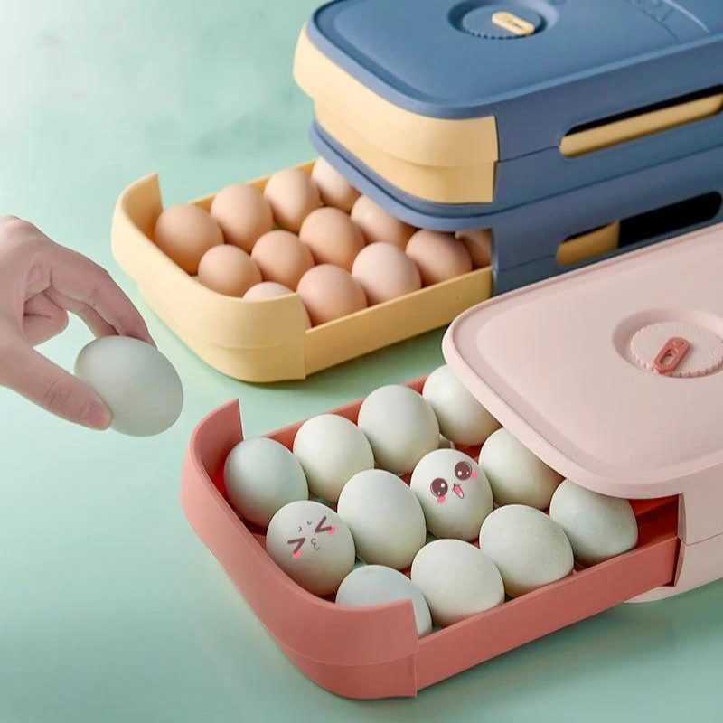 Space Saving Plastic Egg Container Box