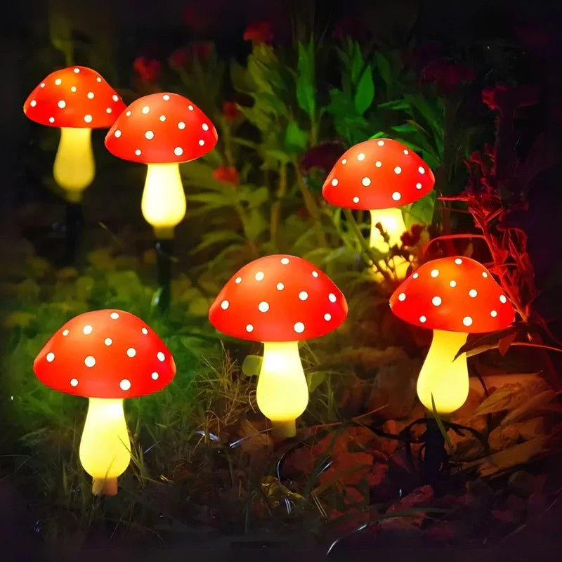 Solar Powered Mushroom Garden Lamp