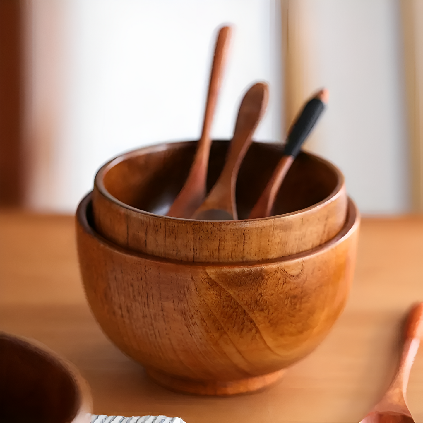Natural Wood Salad Bowl - Luxicro