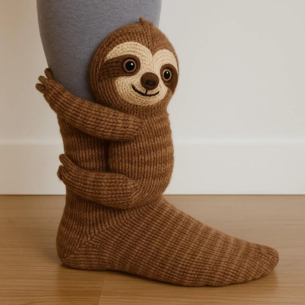 Colorful Sloth Print Crew Socks
