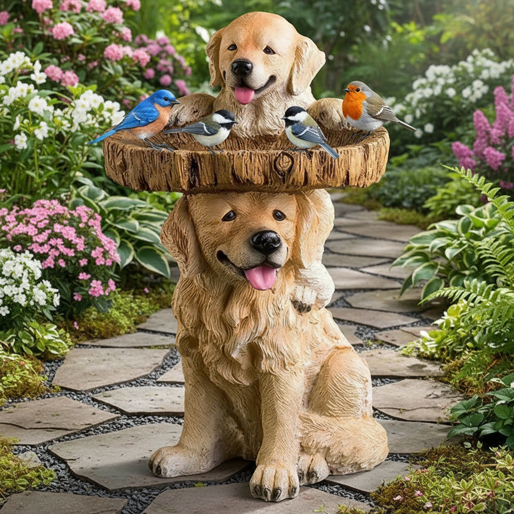 Adorable Dog Garden Stone Statue