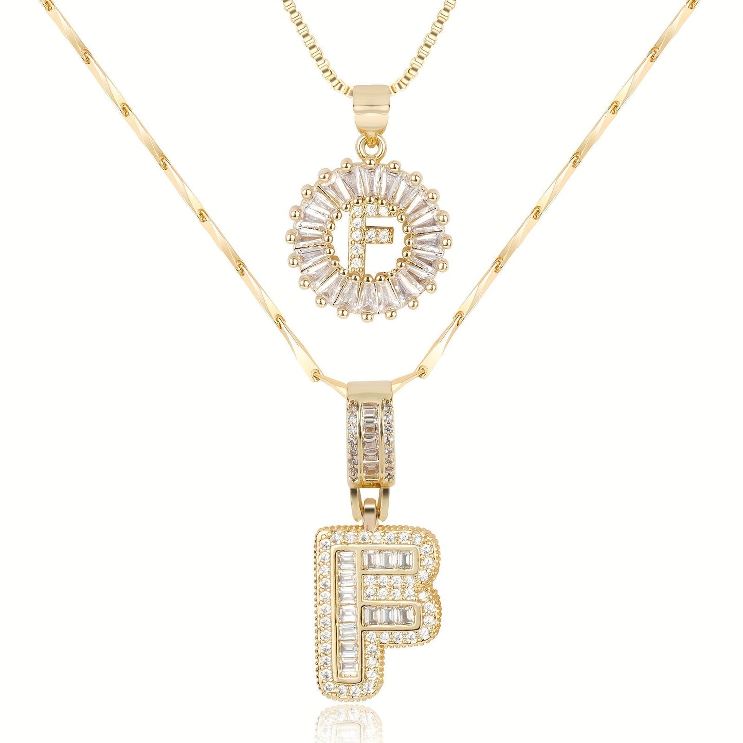 Fine 14k Gold Initial Diamond Pendant Necklace