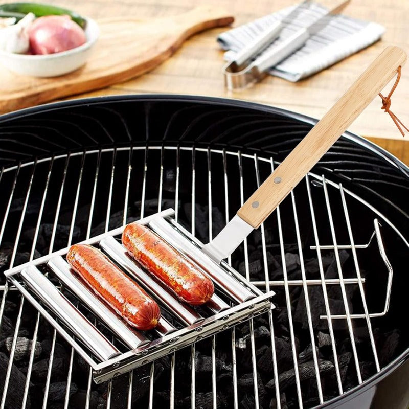 Simple Rotating Hot Dog BBQ Grill Tray