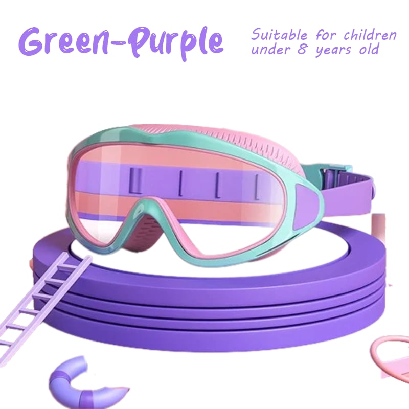 Kids Large Frame Clear Swim Goggles Waterproof - Luxicro