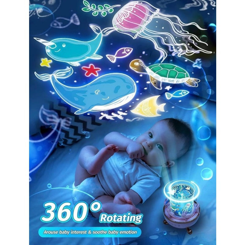 Fun Rotating Rabbit Night Light Lamp for Kids