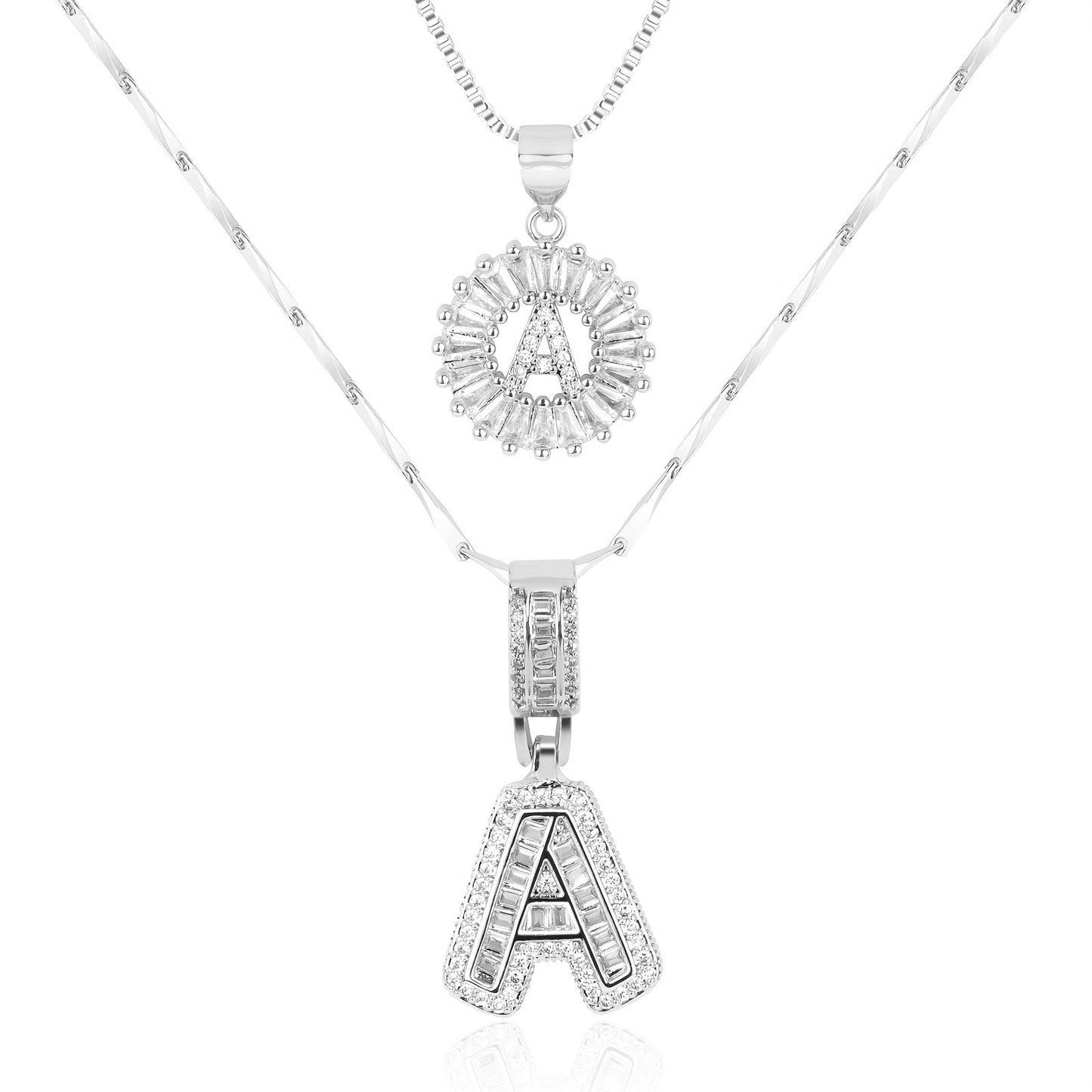Custom 14k Gold Letter Diamond Necklaces