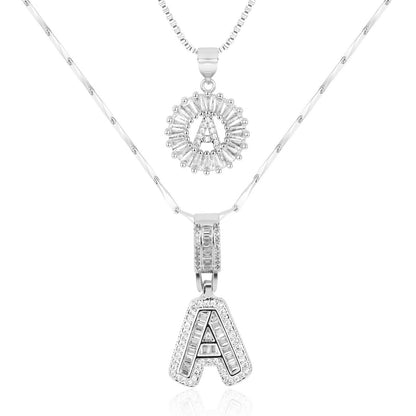 Fine 14k Gold Initial Diamond Pendant Necklace
