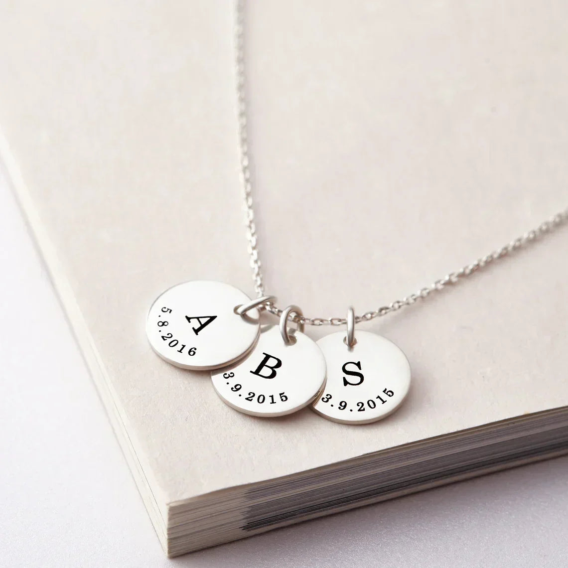 Personalized Engraved Monogram Pendant Necklace