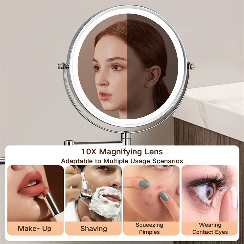 Bright LED Extendable Bathroom Mirror