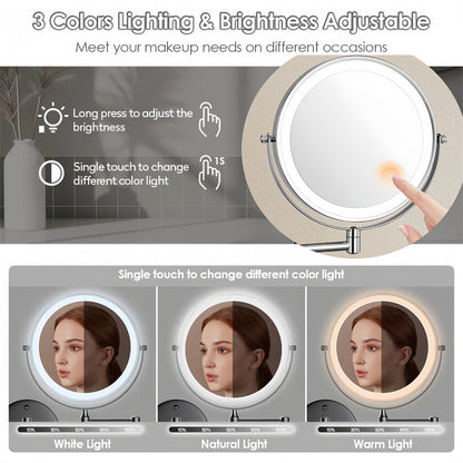 Bright LED Extendable Bathroom Mirror