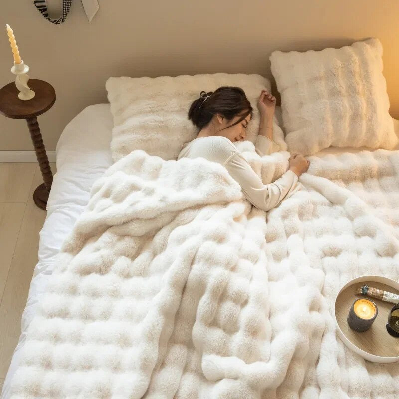 Cozy Reversible Plush Fleece Blanket