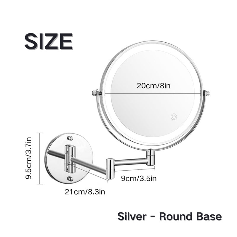 Bright LED Extendable Bathroom Mirror