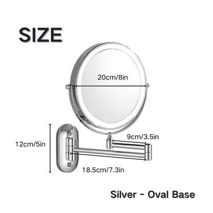 Bright LED Extendable Bathroom Mirror