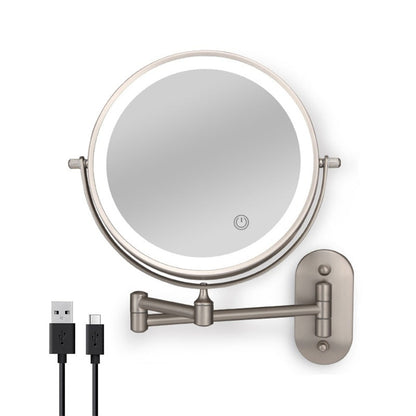 Rotating LED Vanity Mirror with Adjustable Light