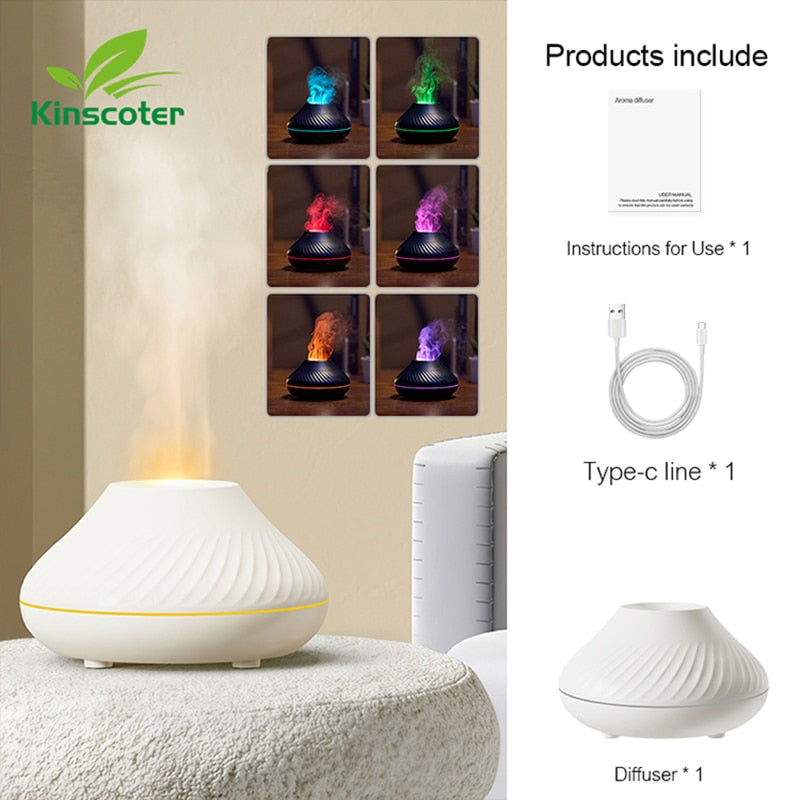 Colorful LED Volcano USB Humidifier Lamp - Luxicro