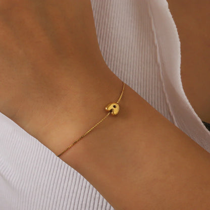 Dainty Personalized Letter Charm Bangle