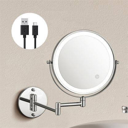 Bright LED Extendable Bathroom Mirror