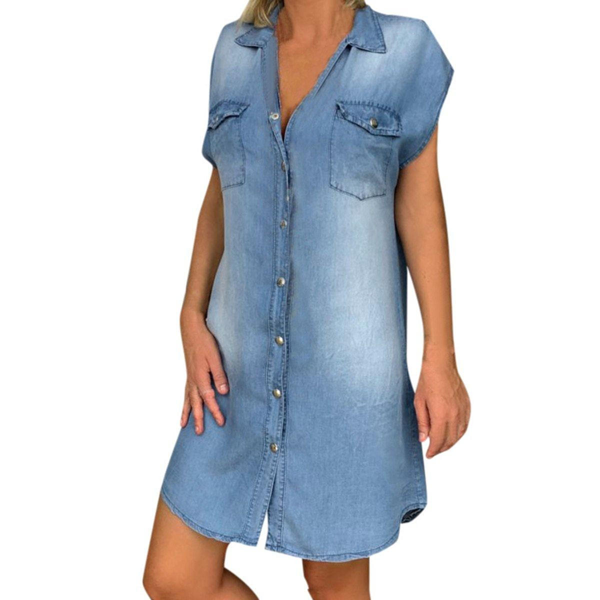 Classic Blue Jean Dress - Luxicro