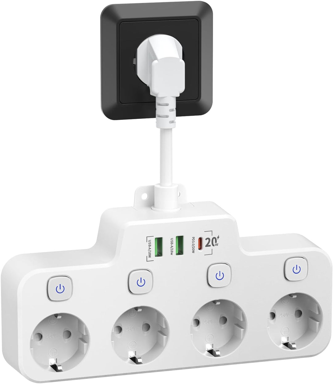 Compact USB Charging Station with Switched Outlets - Luxicro