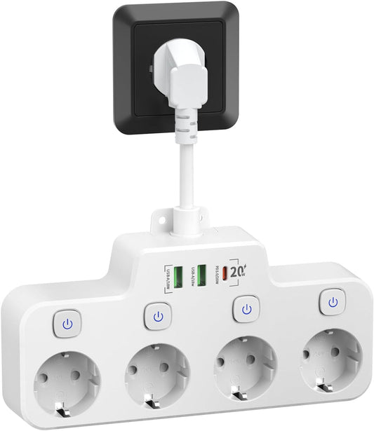 Compact USB Charging Station with Switched Outlets - Luxicro