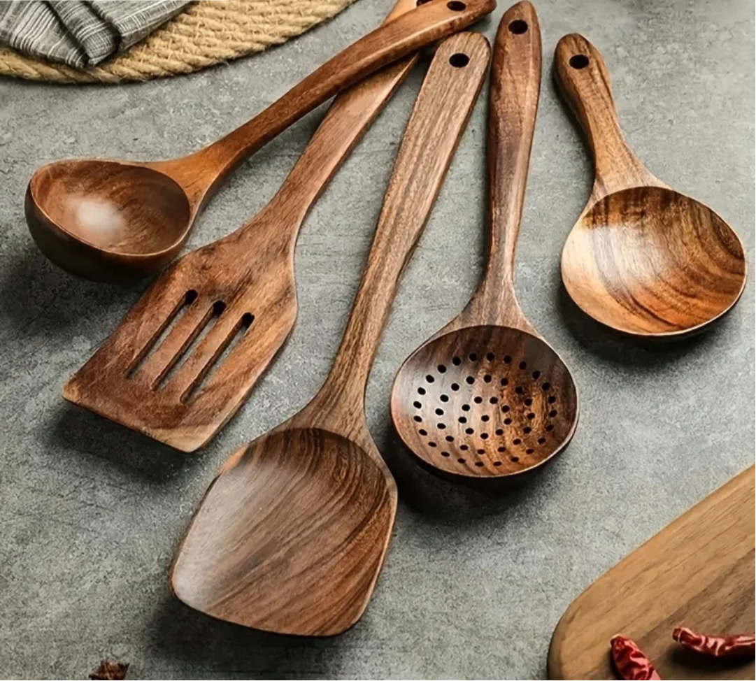 Eco Friendly Wooden Kitchen Tool Set Durable Cooking Utensils - Luxicro