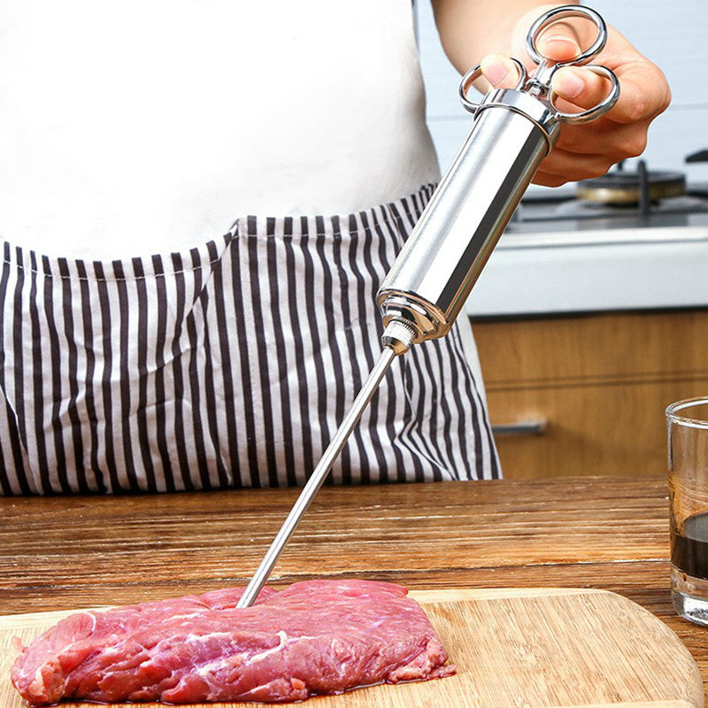 Heavy Duty Meat Injector Kit for BBQ and Grilling - Luxicro