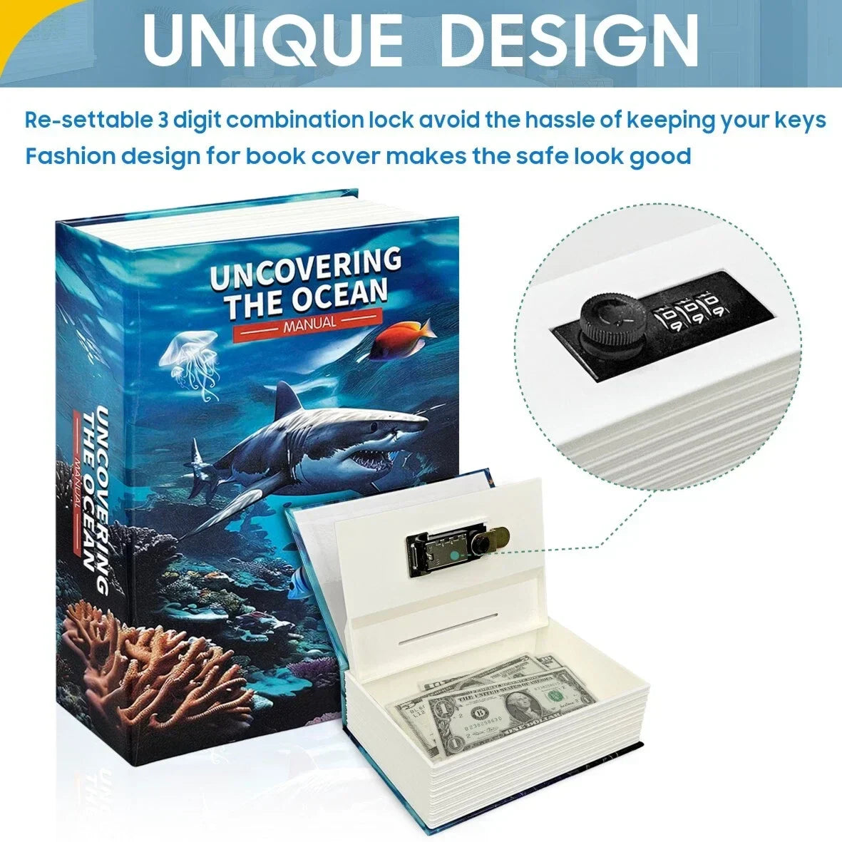 Hidden Safe Book Box with Lock