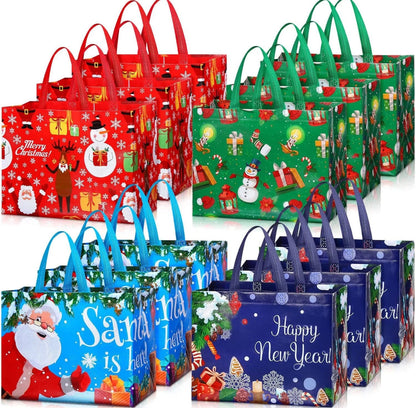 Durable Christmas Gift Tote Bags 12 Pack - Luxicro