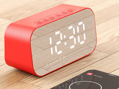 Compact Wireless Bluetooth Speaker with Clock & Thermometer