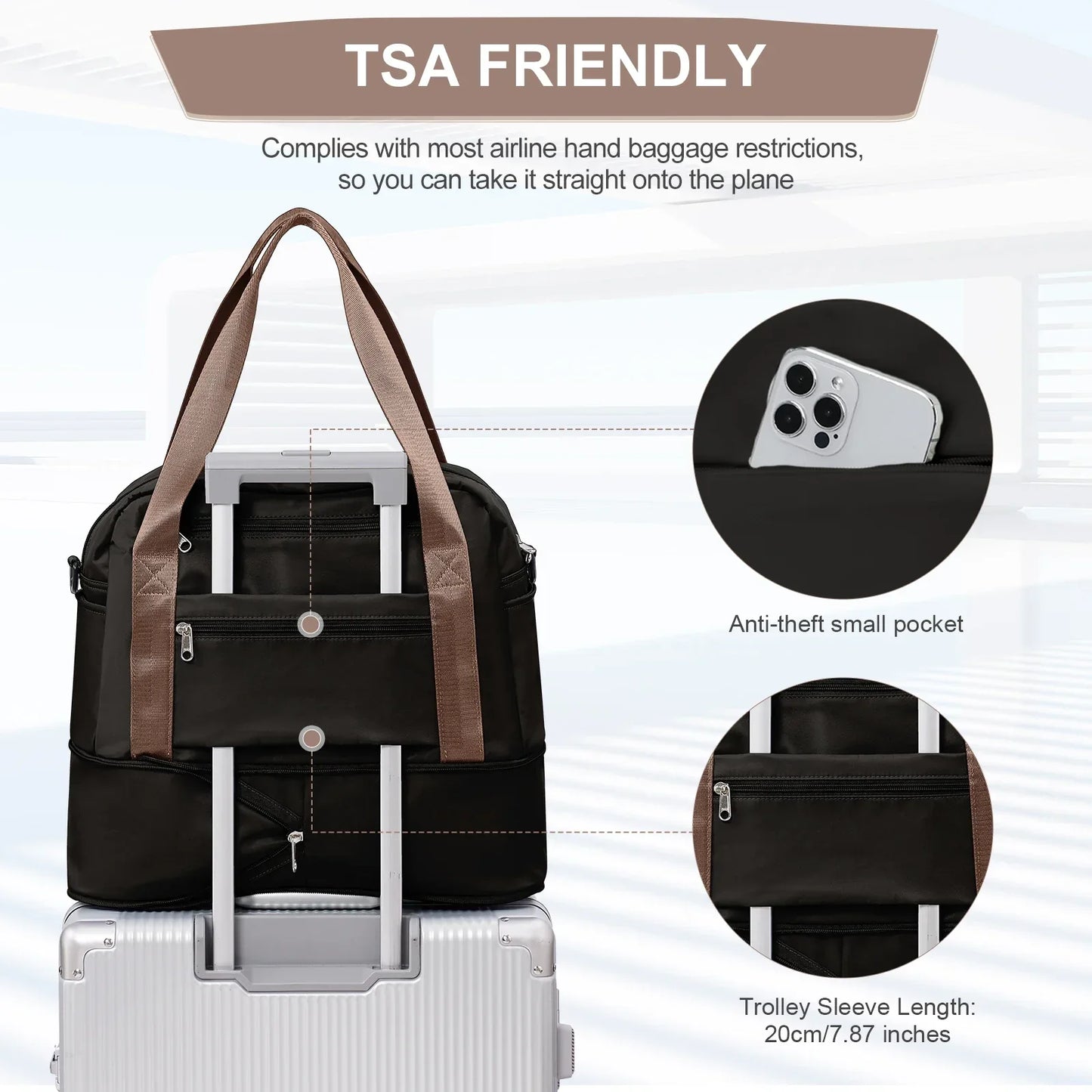 Compact Carry On Travel Bag Large Capacity