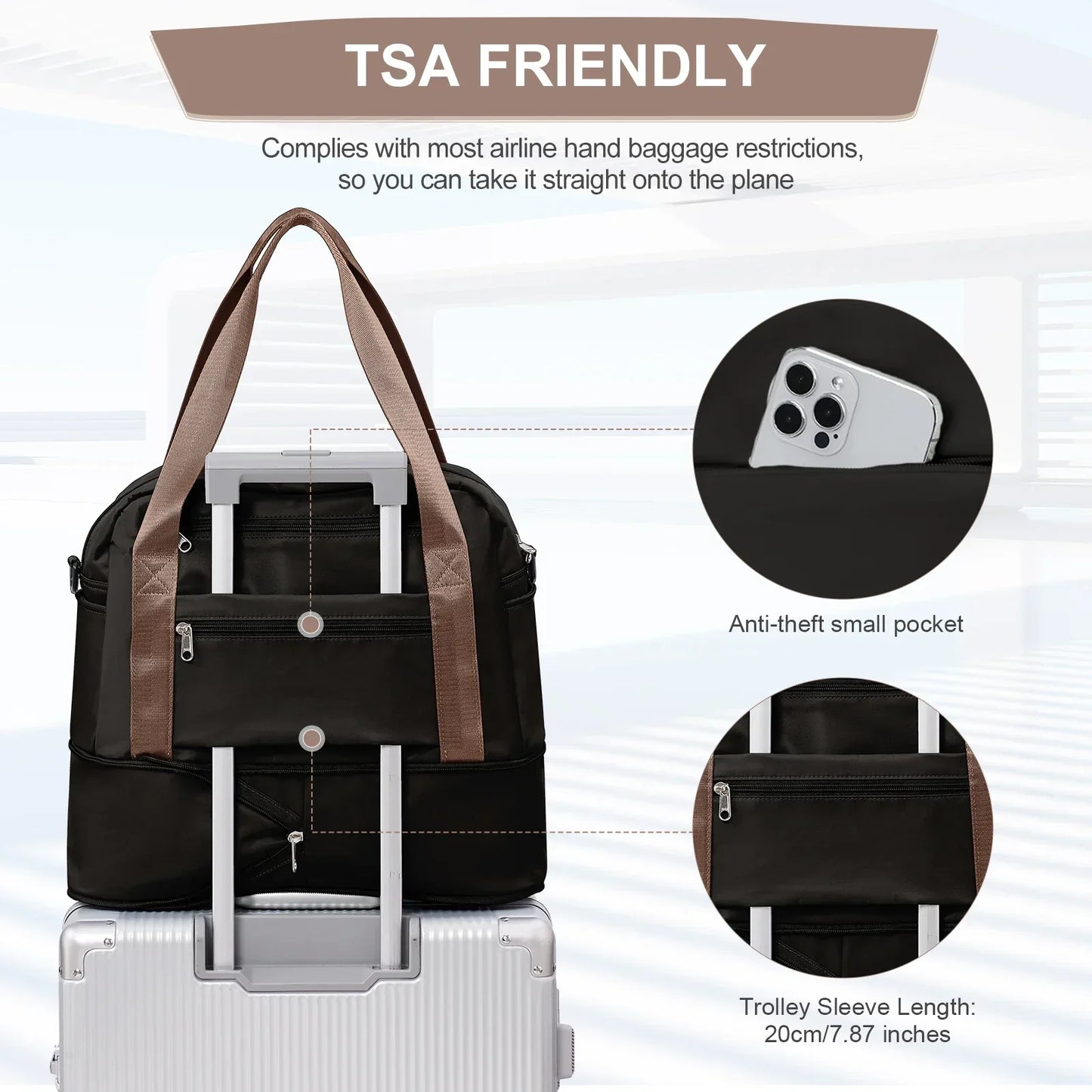 Compact Easy Rolling Luggage Bag