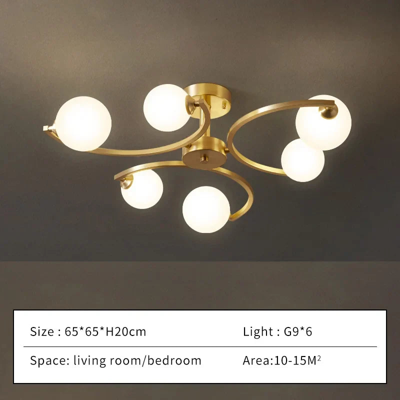 Luxury Metal LED Glass Ball Chandelier Rust Free