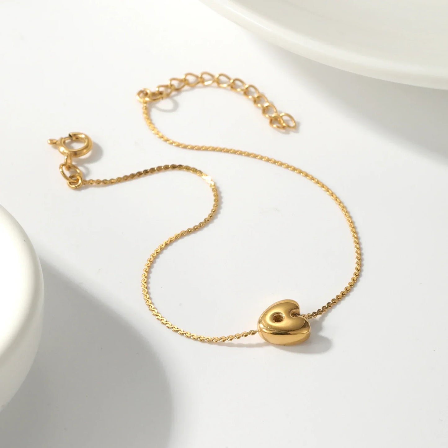 Dainty Personalized Letter Charm Bangle