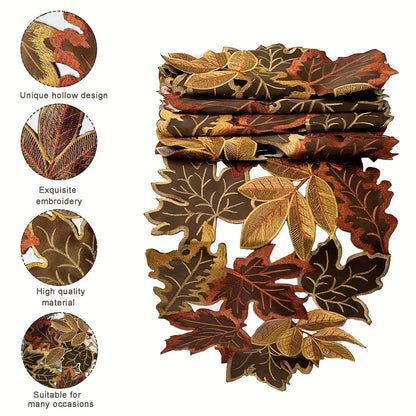 Autumn Harvest Embroidered Table Runner