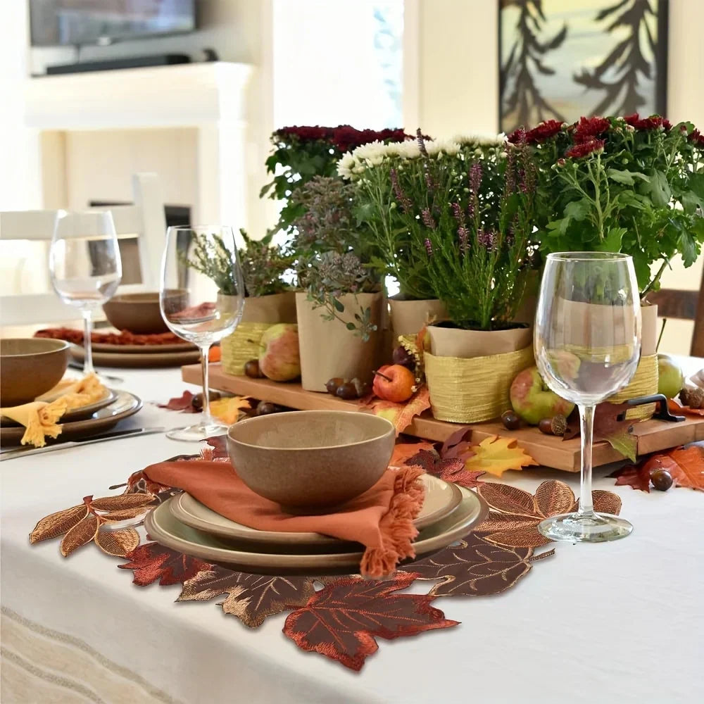 Autumn Harvest Embroidered Table Runner