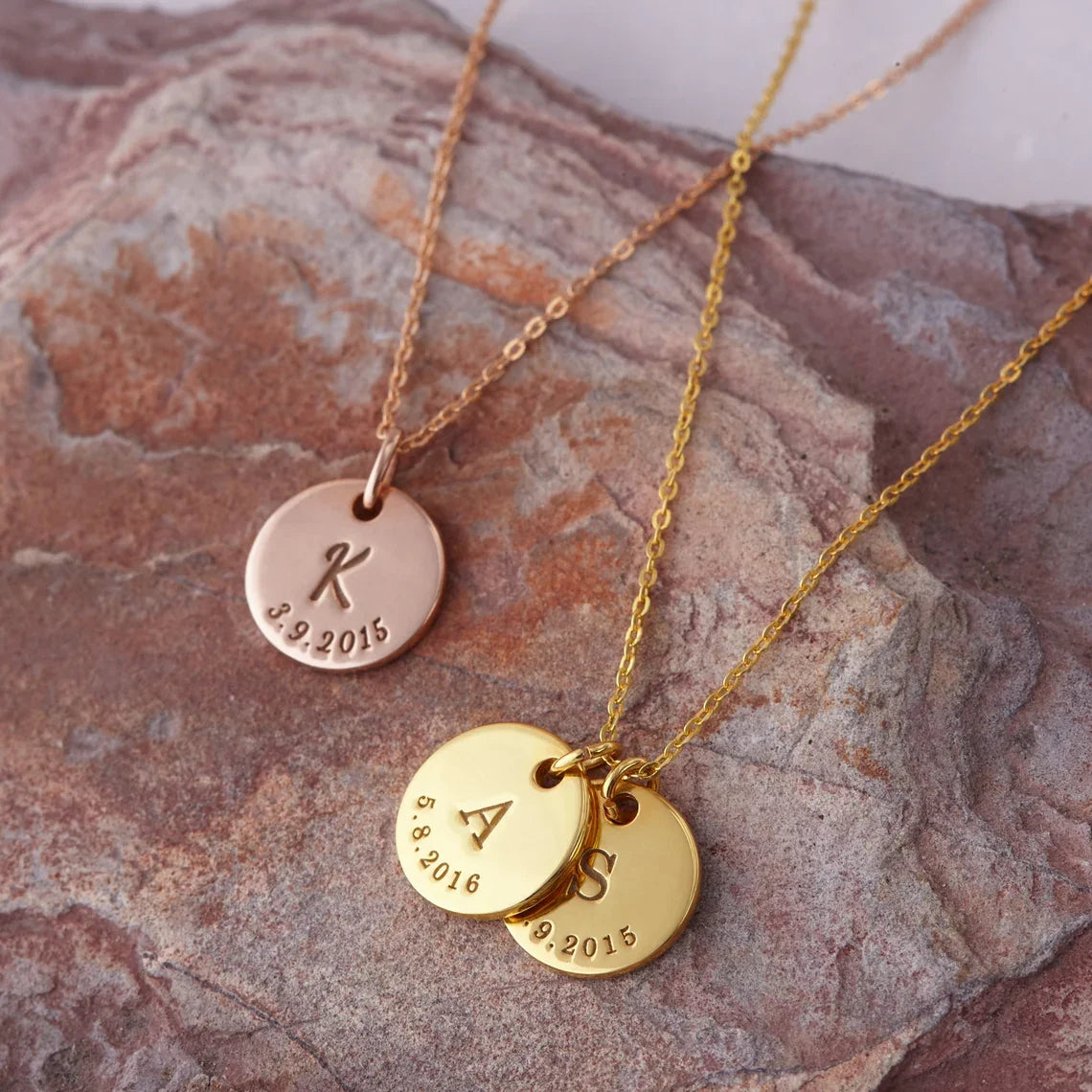 Personalized Engraved Monogram Pendant Necklace