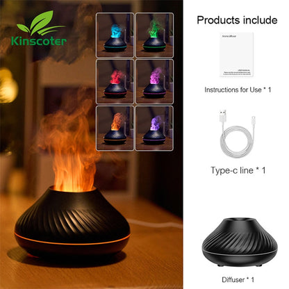 Colorful LED Volcano USB Humidifier Lamp