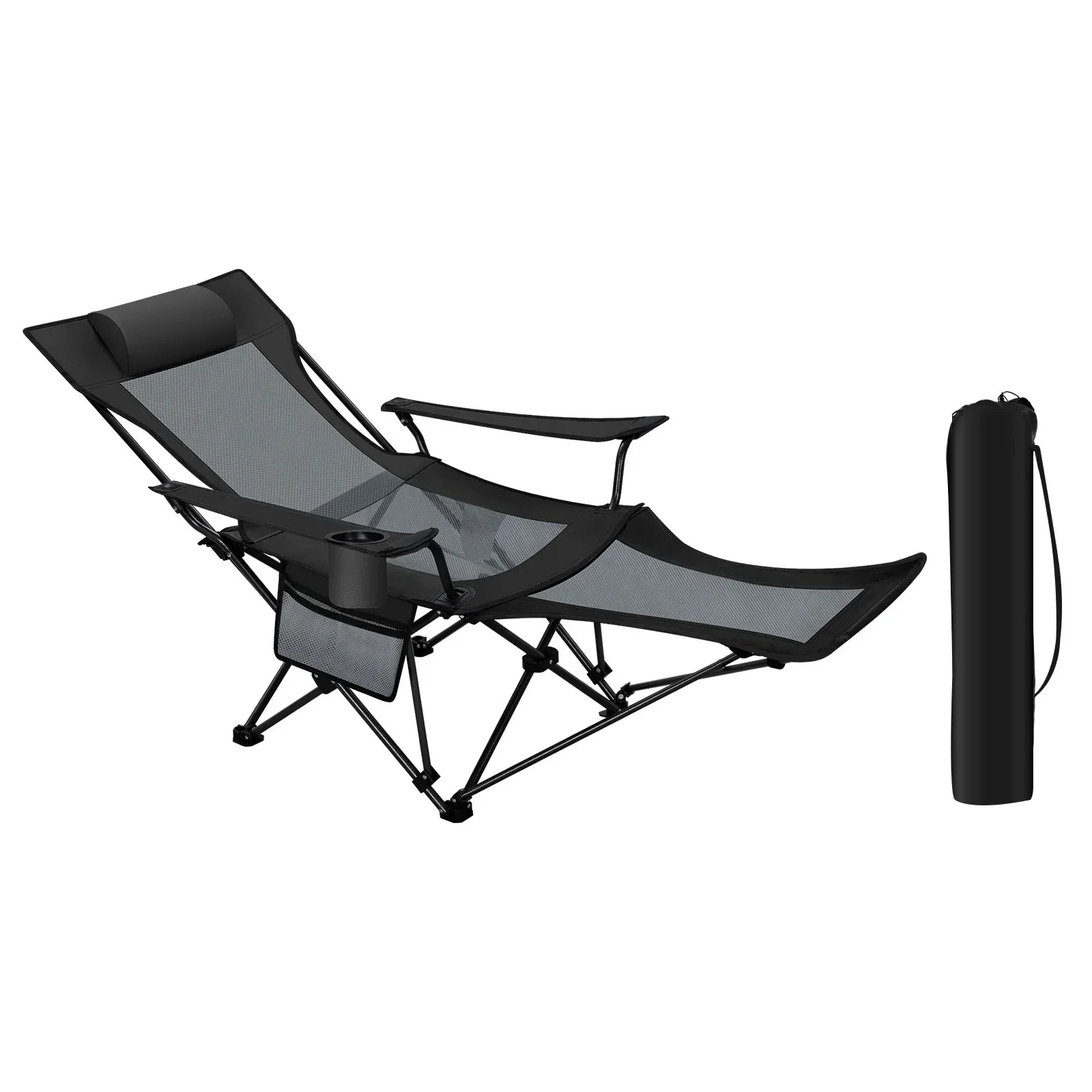 Space Saving Reclining Chair with Footrest - Dark Grey - Luxicro