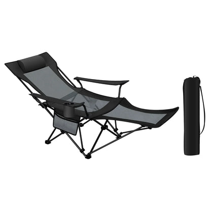 Space Saving Reclining Chair with Footrest - Dark Grey - Luxicro