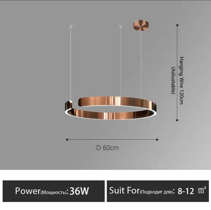 Simple Nordic Circle Chandelier Pendant Light Fixture