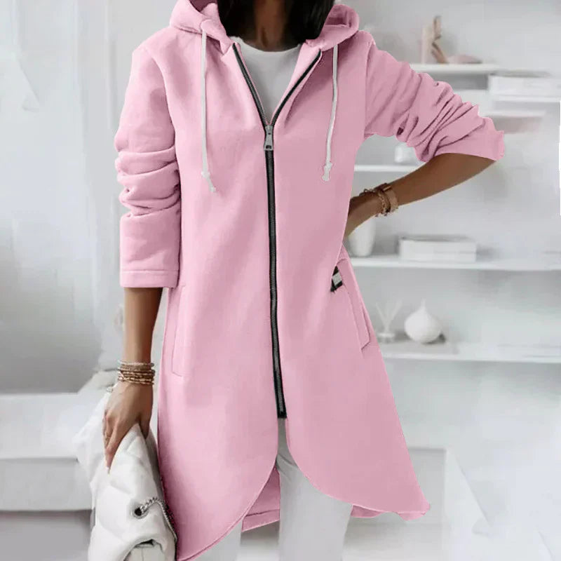 Cozy Oversized Women's Long Hoodie - Soft Zip Up Sweatshirt - Luxicro