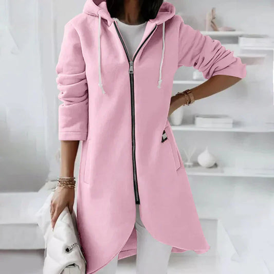 Cozy Oversized Women's Long Hoodie - Soft Zip Up Sweatshirt - Luxicro