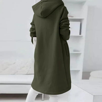 Cozy Oversized Women's Long Hoodie - Soft Zip Up Sweatshirt