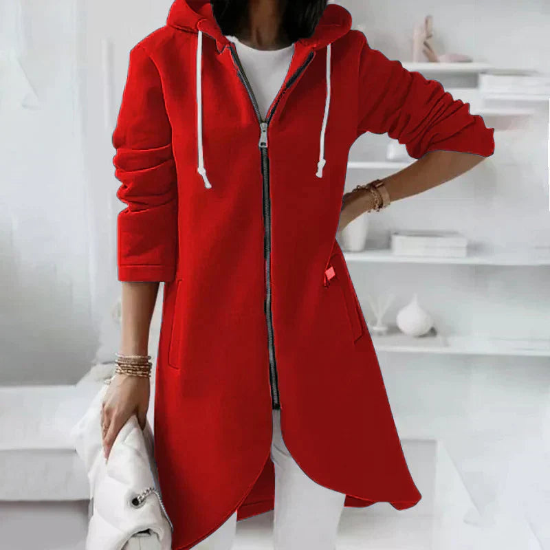 Cozy Oversized Women's Long Hoodie - Soft Zip Up Sweatshirt